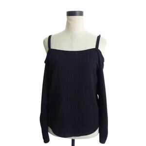 Zara Blouse Black Cold Shoulder Strappy Top Size XS